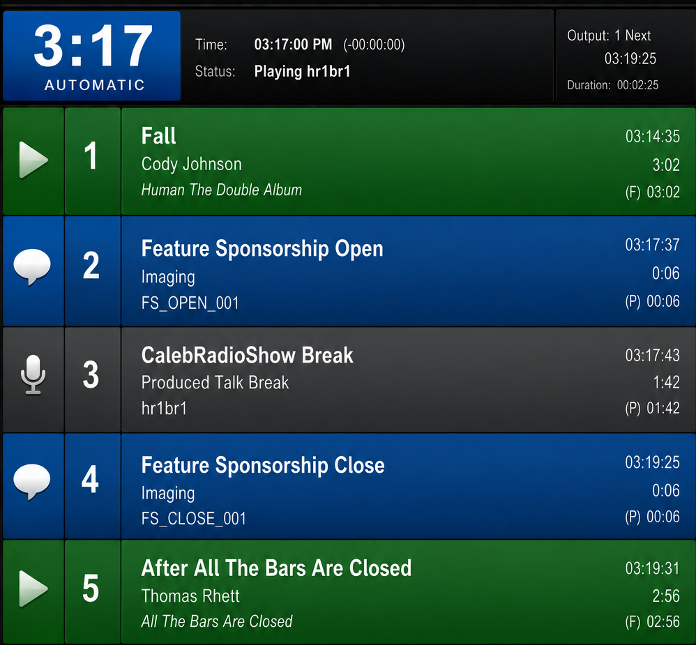 Feature sponsorship log example
